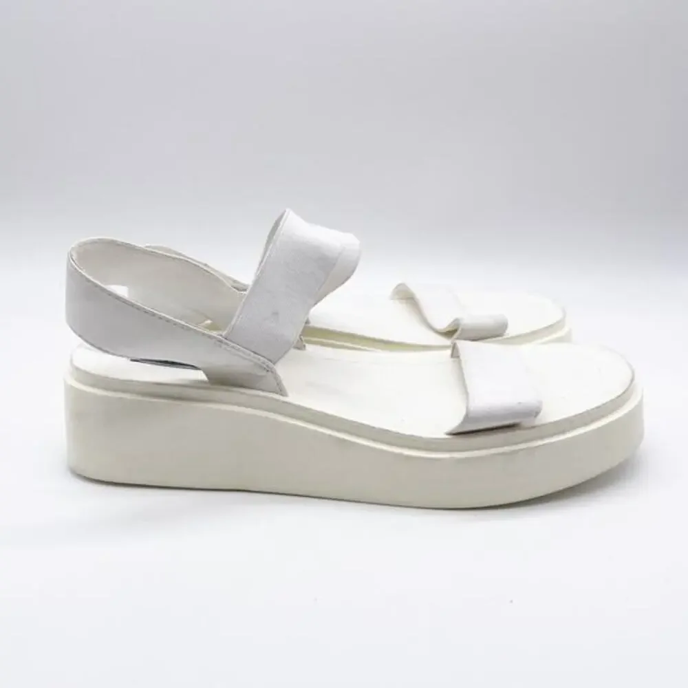Steve Madden Women's Justine Open Toe White Leather‎ Sandals Size 10M